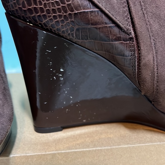 Cole Haan Brown Suede Wedges Booties 10B - Picture 6 of 6